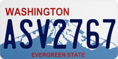 WA license plate ASV2767