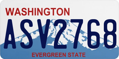 WA license plate ASV2768