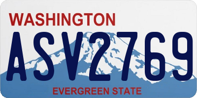 WA license plate ASV2769