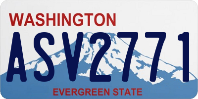 WA license plate ASV2771