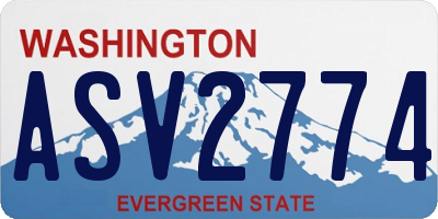 WA license plate ASV2774