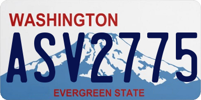 WA license plate ASV2775