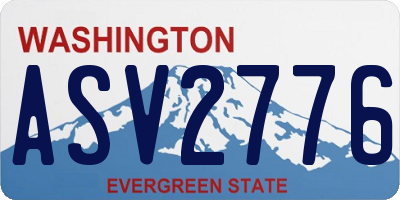 WA license plate ASV2776