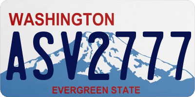 WA license plate ASV2777