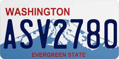 WA license plate ASV2780