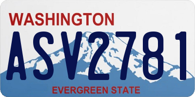 WA license plate ASV2781