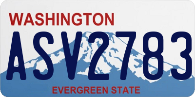 WA license plate ASV2783