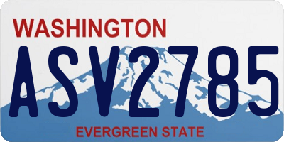 WA license plate ASV2785