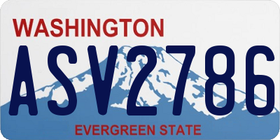 WA license plate ASV2786