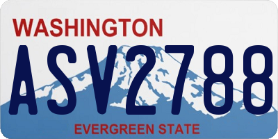 WA license plate ASV2788