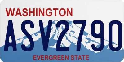 WA license plate ASV2790