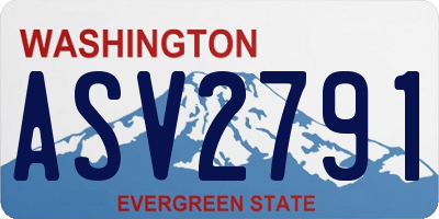 WA license plate ASV2791