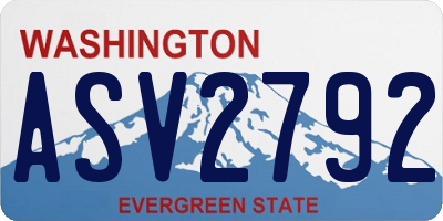 WA license plate ASV2792