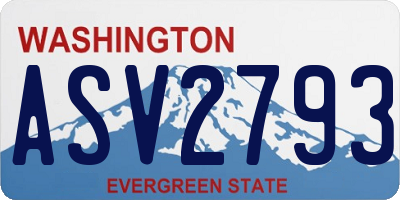 WA license plate ASV2793