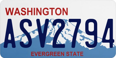 WA license plate ASV2794