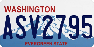 WA license plate ASV2795