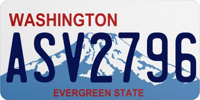 WA license plate ASV2796