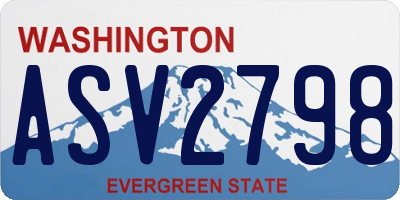 WA license plate ASV2798