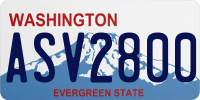 WA license plate ASV2800