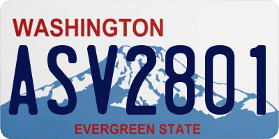 WA license plate ASV2801