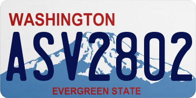 WA license plate ASV2802