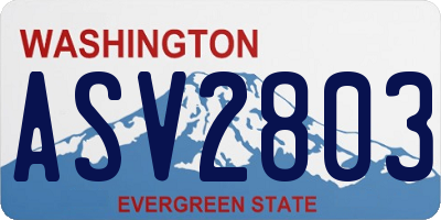WA license plate ASV2803