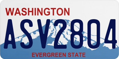 WA license plate ASV2804