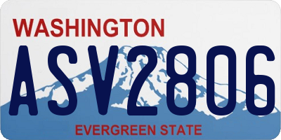 WA license plate ASV2806