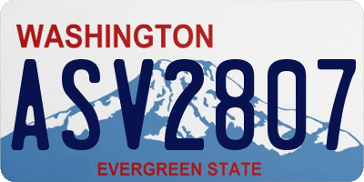 WA license plate ASV2807