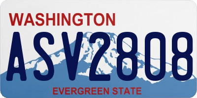 WA license plate ASV2808