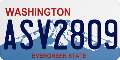 WA license plate ASV2809