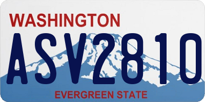 WA license plate ASV2810