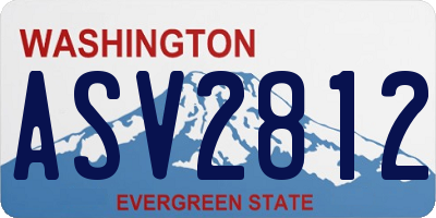 WA license plate ASV2812