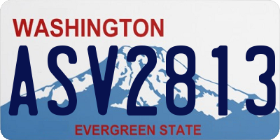 WA license plate ASV2813
