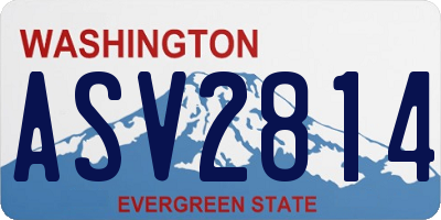 WA license plate ASV2814