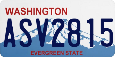 WA license plate ASV2815