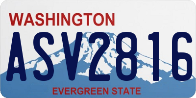 WA license plate ASV2816