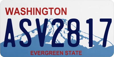 WA license plate ASV2817