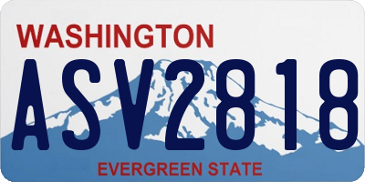 WA license plate ASV2818