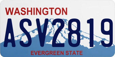 WA license plate ASV2819
