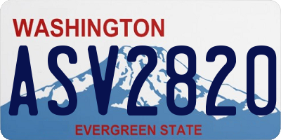 WA license plate ASV2820
