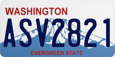 WA license plate ASV2821