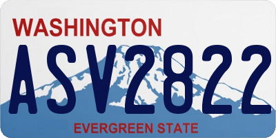 WA license plate ASV2822