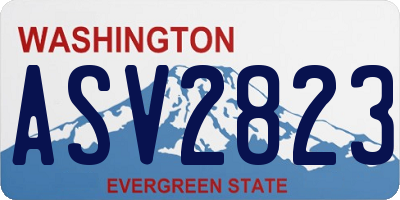 WA license plate ASV2823