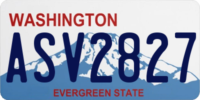 WA license plate ASV2827