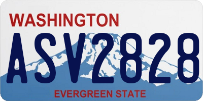 WA license plate ASV2828