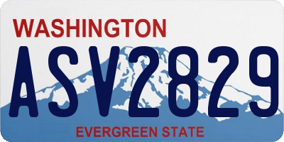WA license plate ASV2829