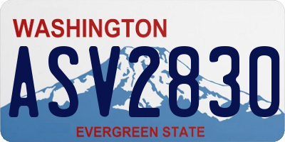WA license plate ASV2830