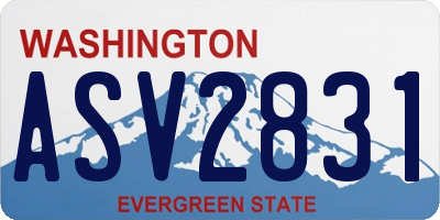WA license plate ASV2831