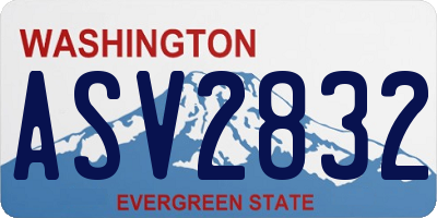 WA license plate ASV2832